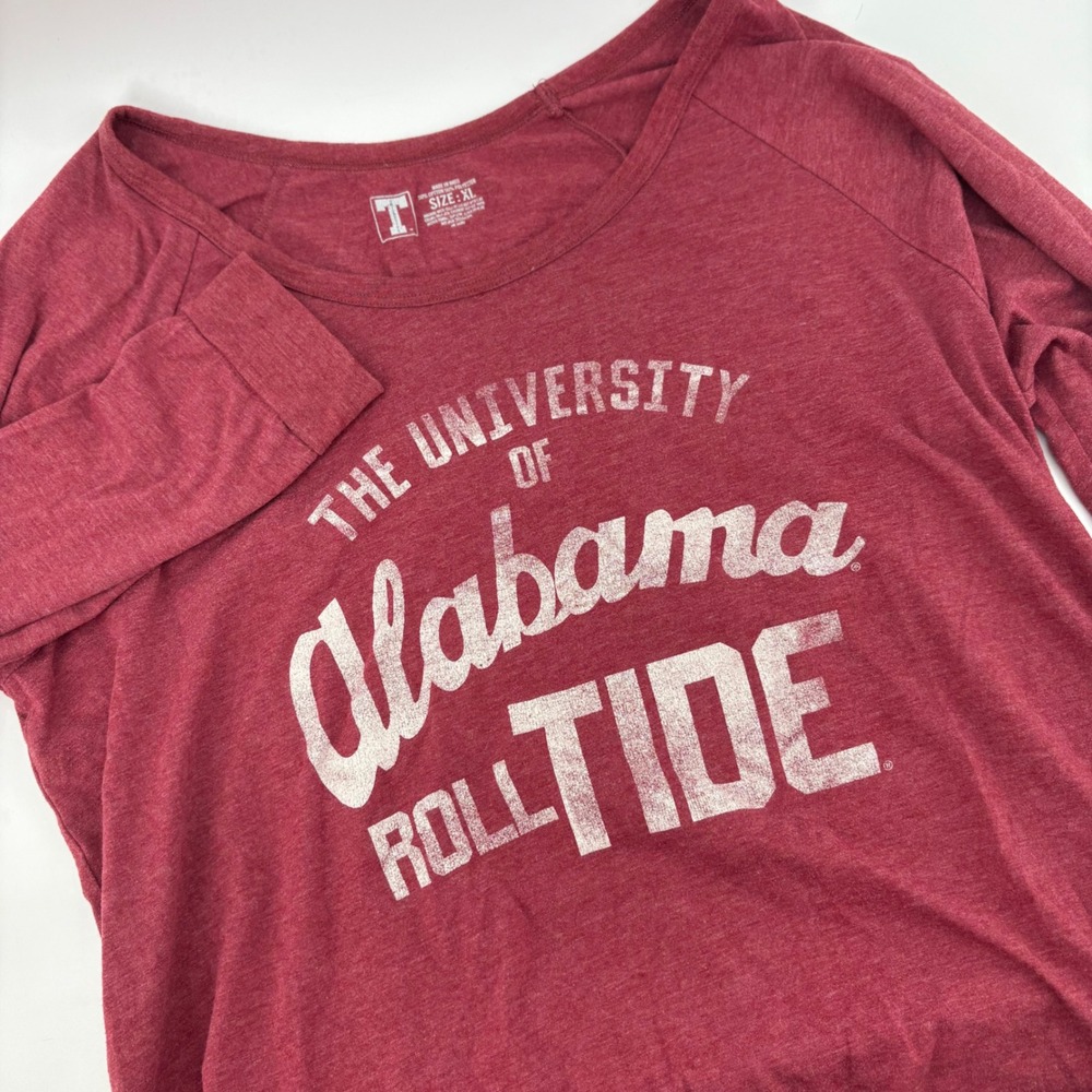 University of Alabama Roll Tide Long Sleeve Shirt Womens XL Red Graphic Tee